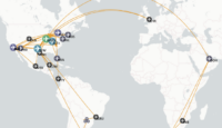 a map of the world with different cities